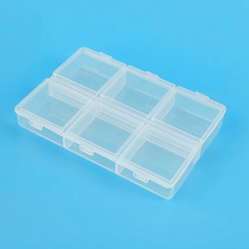 Estuche organizador de plástico transparente 2 piezas 6/8 rejillas joyas cuentas exhibición caja de almacenamiento - Imagen 12 de 21