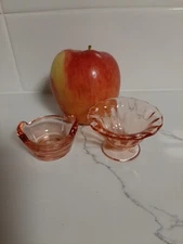 ANTIQUE  ROSE Colored glass Individual Salt Cellars (2)