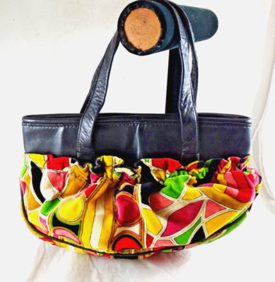 Vintage 60s Iconic Emilio Pucci by Jana Stained Glass Velvet Bag
