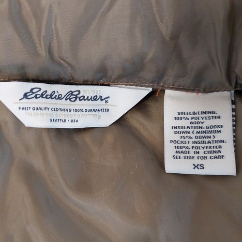 Eddie Bauer Goose Down Burnt Orange Vest Brown Size XS Pockets - 第 5/11 張圖片