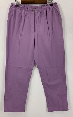 Blair Women's Lavender Elastic Waist Zip/Button Twill Pants 18PT