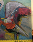 LARGE & FABULOUS !!  24X24 " THE CRANE " Wildlife Bird Original JOSE TRUJILLO — photo 2