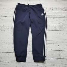 Adidas Essentials Fleece Sweatpants Size 2XL Blue Embroidered Logo Soccer Warmup