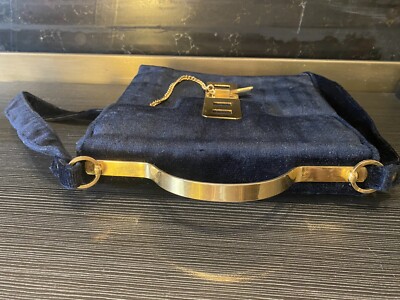 RARE Vintage Bottega Giotti Firenze Navy Blue & Gold