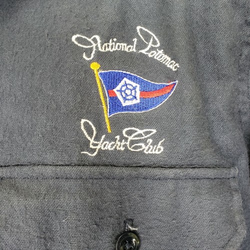 Woolrich XXL Vintage L/S Chamois Shirt blau Taschen USA Stickerei Yacht Club 80er - Bild 5 von 7