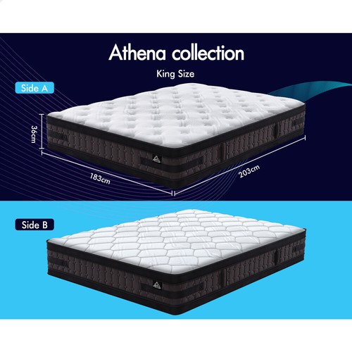 STARRY EUCALYPT Mattress Pocket Spring King Size Latex Euro Top 36cm Athena - Picture 2 of 12