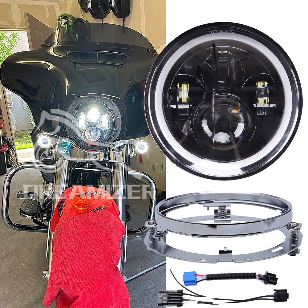 7" Inch 150W LED Headlight For Harley Davidson Street Glide - Foto 10