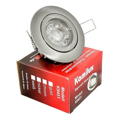 Set moderner Einbaustrahler Bajo +5W LED LM GU10 #230V Downlights