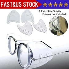 2 Pairs Side Shields for Eye Glasses Slip On Safety Glasses Shield Universal Lab