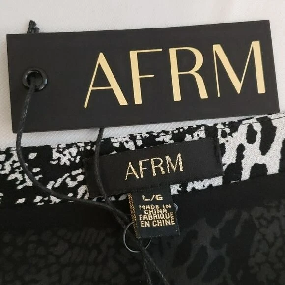 Retro AFRM Stryker 1 Shoulder Crop Top Animal Black Women's Large L NWT - Image 3 of 4