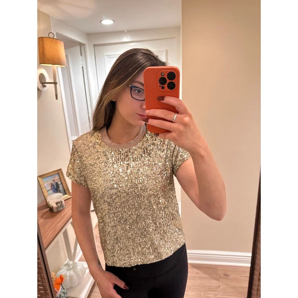 Generation Love Kai Sequined Top Gold size XS - Image 4 of 4