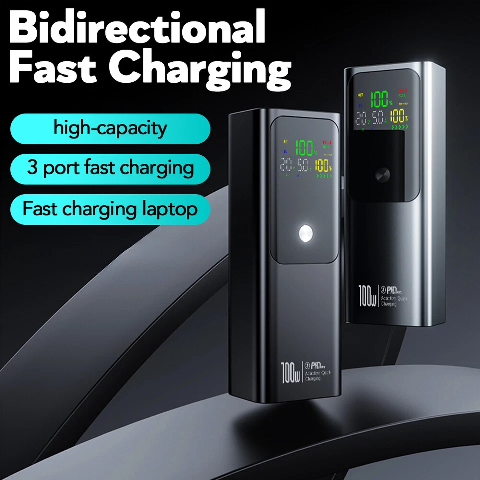 9000000mAh 100W Powerbank Externer Batterie Ladegerät USB C Für Alle Handy - Bild 2 von 4