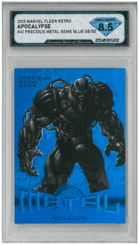 2013 Marvel Fleer Retro APOCALYPSE Precious Metal Gems Blue /50💎DSG 8.5 NM/Mint