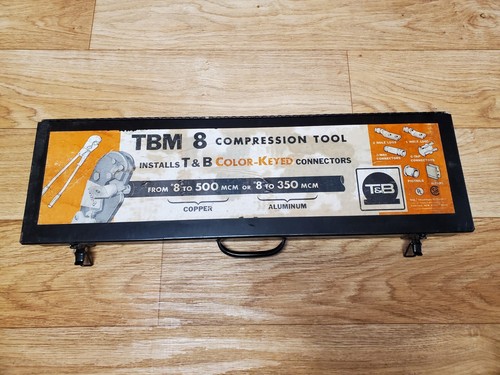 Thomas & Betts TBM8 Lug Compression Crimper with 8 Dies & Case