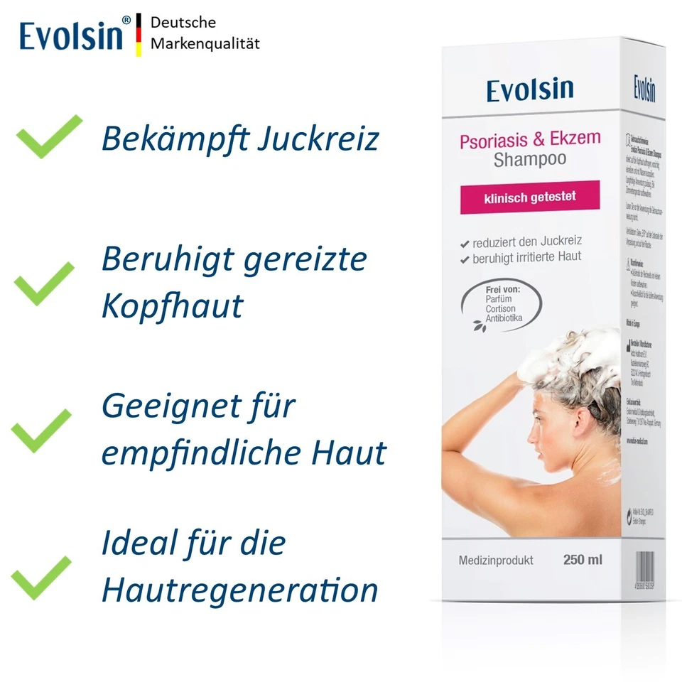 Evolsin® Ekzem & Psoriasis Shampoo Bei Schuppenflechte & Ekzemen I OHNE KORTISON - Bild 3 von 4