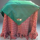 Longaberger Christmas Plaid Tidings Ruffled Tablecloth Red 70” Round +36” Topper