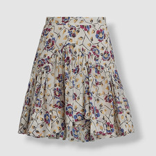  380 Isabel Marant Women's White Cotton Floral Mini Skirt Size FR 34/ US 2