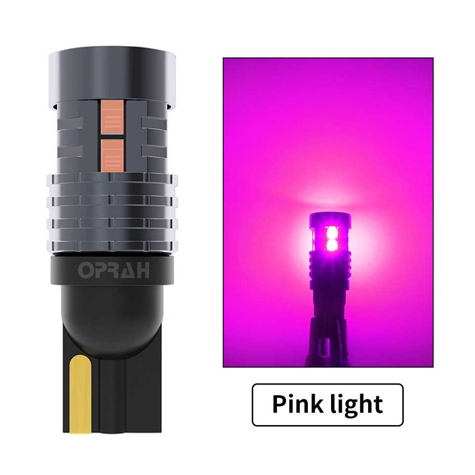 2PCS T10 LED License Plate Light Bulb Ice Blue White Pink 168 2825 194