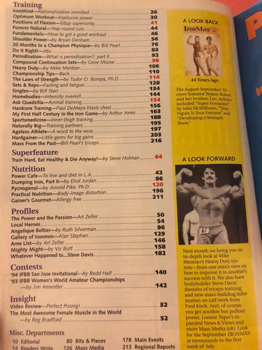 IRONMAN 1994 Aug Vol53 #8 Mike O’Hearn Angelique Beltier! Schwarzenegger Poster! - Picture 3 of 11