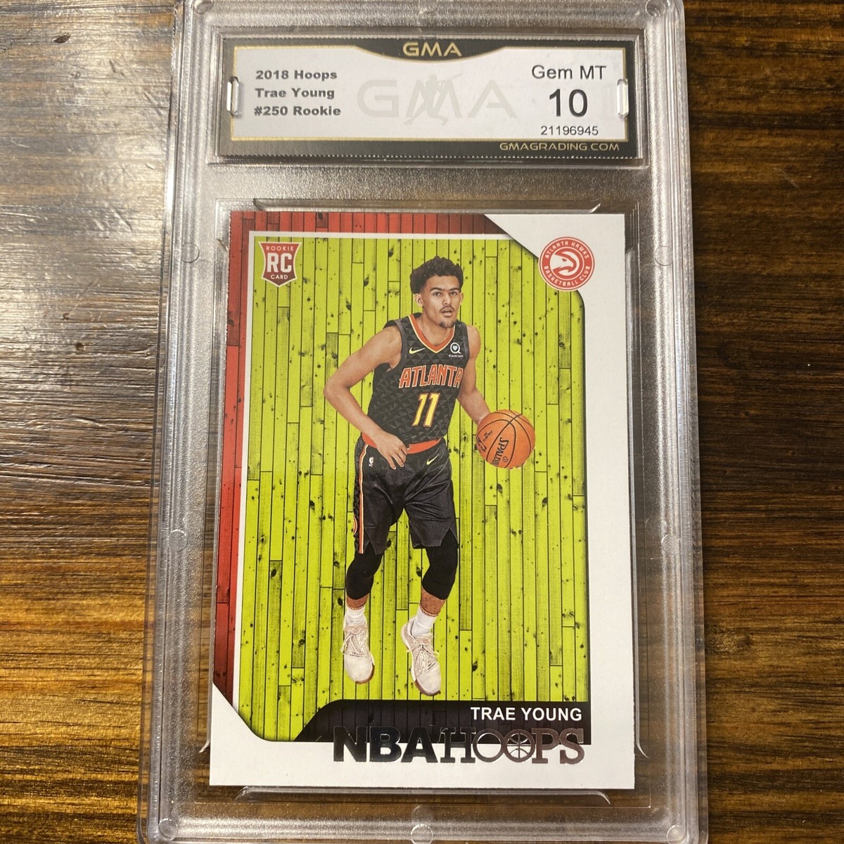 2018-19 NBA Hoops Trae Young Rookie Card RC #250 GMA GEM MINT 10 