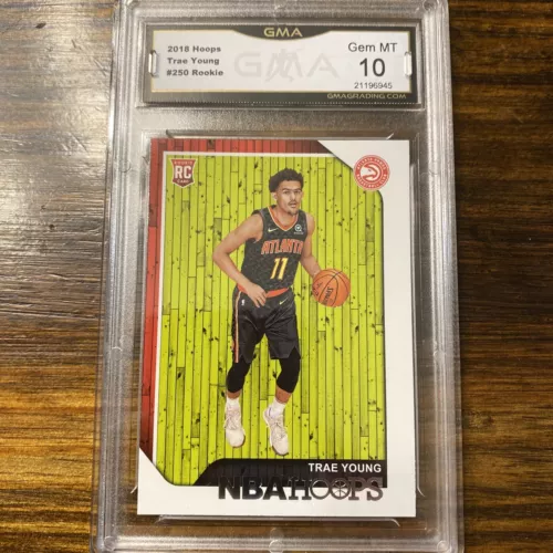 2018-19 NBA Hoops Trae Young Rookie Card RC #250 GMA GEM MINT 10 Hawks