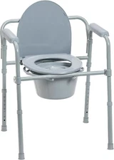 Silla inodoro plegable de noche que soporta personas que pesan hasta 350 libras