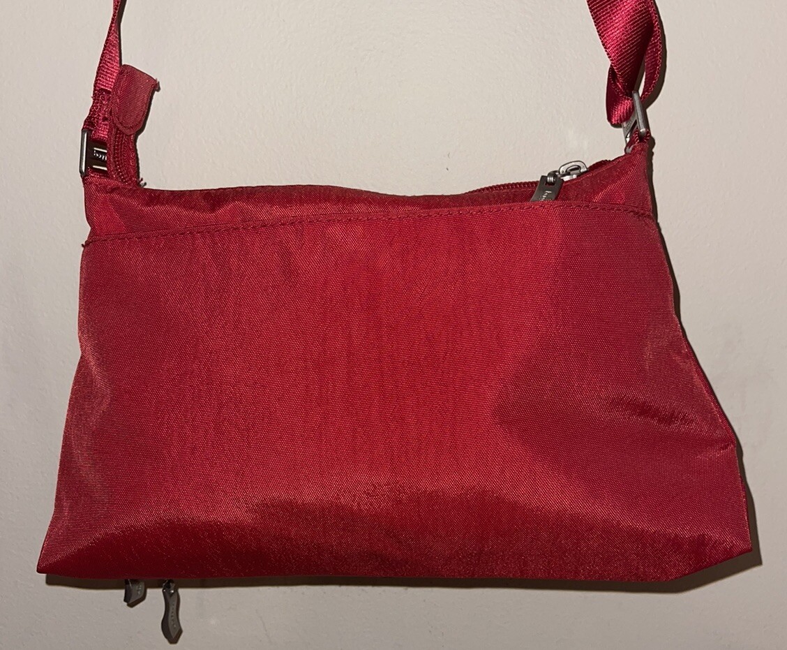 Baggallini Everyday Crossbody Bag Red Nylon Handbag Purse Travel