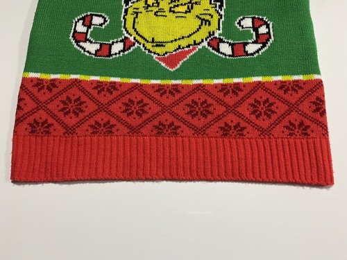 The Grinch Dr Seuss Ugly Tacky Christmas Sweater Fun Party Size S Double Sided - Picture 5 of 11