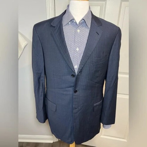 Brioni 42R Navy Stripe Suit MILLENIO 3 Button 2 Vent Fully Canvassed Italy Lux - Picture 2 of 16