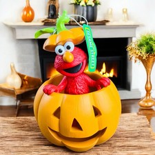 Sesame Street Elmo in Halloween Pumpkin 9  Figurine Decoration - Brand New