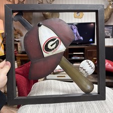 Vintage UGA Georgia Bulldogs Baseball Room Decor Metal Dawgs Athens Gameday 21