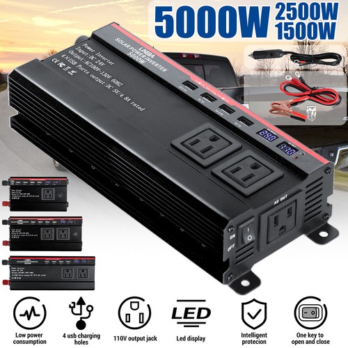 Sine Wave Inverter 1500W 2500W 5000W rated 12V 24V To 110V Power Solar Converter - Picture 21 of 63