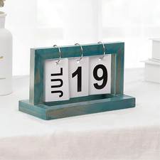 Ewiger Kalender,Holz Flip Kalender,Clamshell  Kalender,Ewiger Kalender zum Umkla
