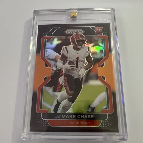 2021 Panini Chronicles Ja'Marr Chase Prizm Black Orange /75 Rookie Card RC