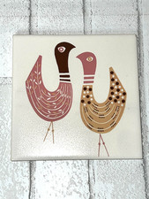 Mosaic Tile Company of Ohio, Birds Trivet 6x6, Pre-Owned and Beautiful Condition