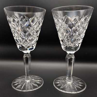 Paar Waterford Kristall Tyrone Weingläser Irish Cut