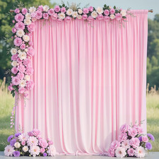 Pink Backdrop Curtain for Wedding Parties Backdrop Drapes 10X10Ft