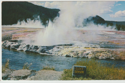 #ad #ad YELLOWSTONE PARK CLIFF GEYSER IRON CREEK VINTAGE POSTCARD UNPOSTED 2N1 $2.08