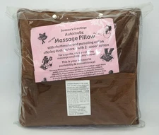 Vibrating Massage Pillow Brown Corduroy 12"x12" Rhythmatic & Pusating Action NEW
