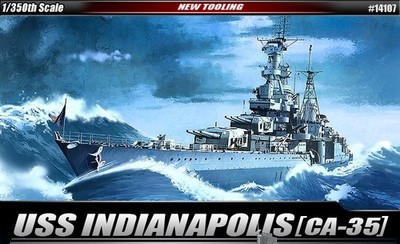 ACADEMY 1/350 US Navy USS Indianapolis Cruiser Plastic Model Kit 14107