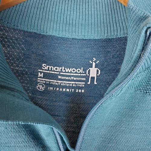 Smartwool Intraknit 200 Merino Colorblock 1/4 Cremallera Mujer M Capa Base L/S DEFECTUOSO - Imagen 10 de 15