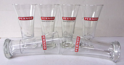 6 PERNOD Gläser Longdrink Glas mit Logo Füllstrich 2 cl 15 cm