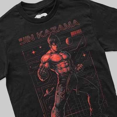 T-Shirt Tekken Motiv Jin Playstation Gaming Gamer Arcade