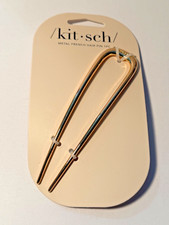 Gold tone metal French comb.Hair Pin Gold NWT