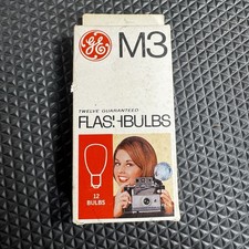 Vintage GE M3 Flashbulbs 12 Count Original Box Camera Photography USA