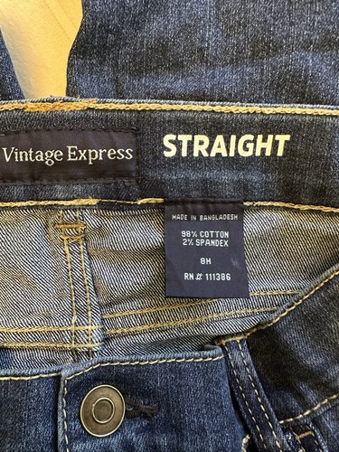 Vintage Express Boys Blue Denim Straight 98% Cotton 2% Spandex Jeans Sz 8H - Picture 6 of 7
