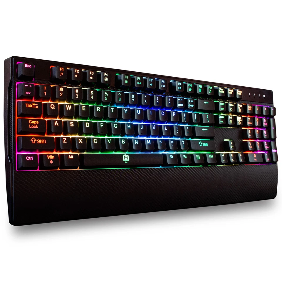 Deco Gear Mechanical Gaming Keyboard, RGB Back Lighting, Anti-Ghosting, Black