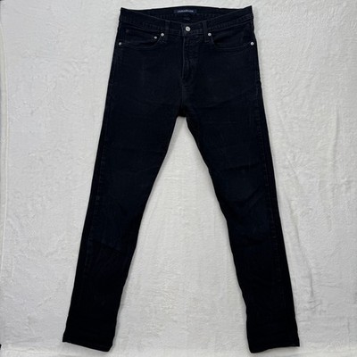 Calvin Klein Jeans Mens W34 Black CKJ 016 Skinny Fit Stretch Denim Pants