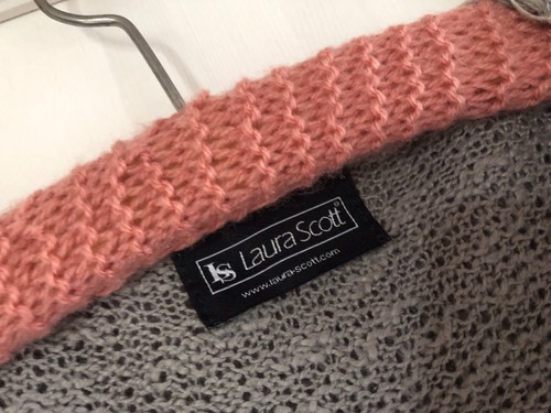 Laura Scott Damen Long Cardigan Kapuzen Strickjacke Gr. 44/46 Hellgrau - Bild 2 von 3