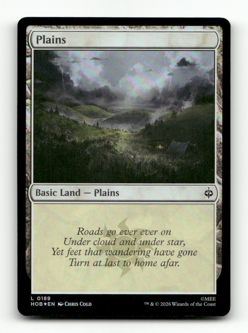 Plains (0189) 189 Land The Hobbit Magic: The Gathering Foil Near Mint
